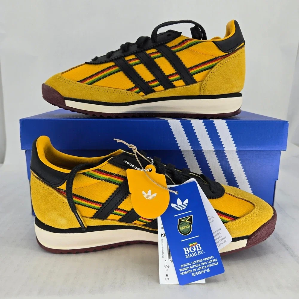 Adidas SL 72 RS JFF Bob Marley Jamaica Yellow Black Sneakers KI8575 Mens 5 NEW